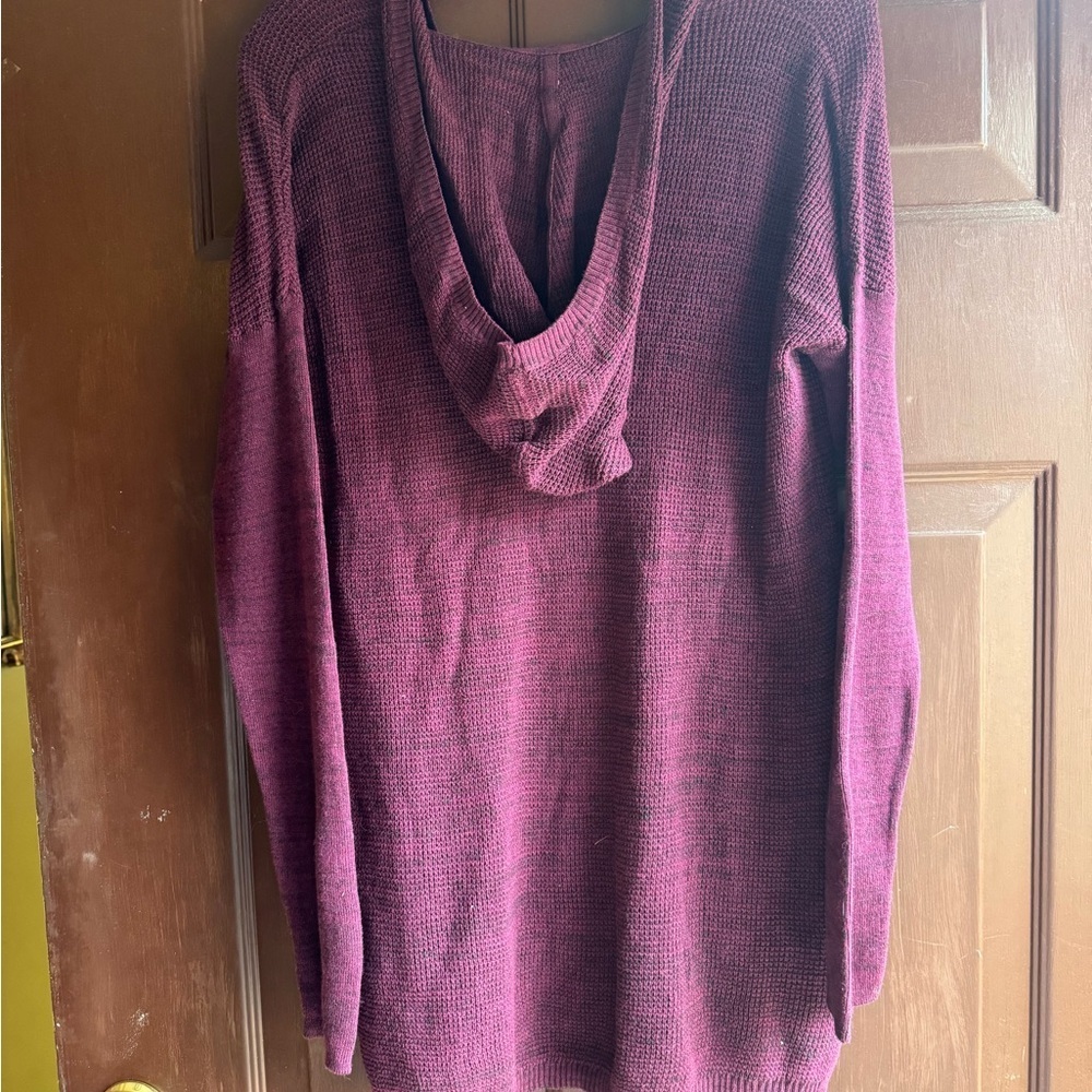 Sonoma Maroon Hoodie With Knit Sleeves Size XL - Picture 2 of 6